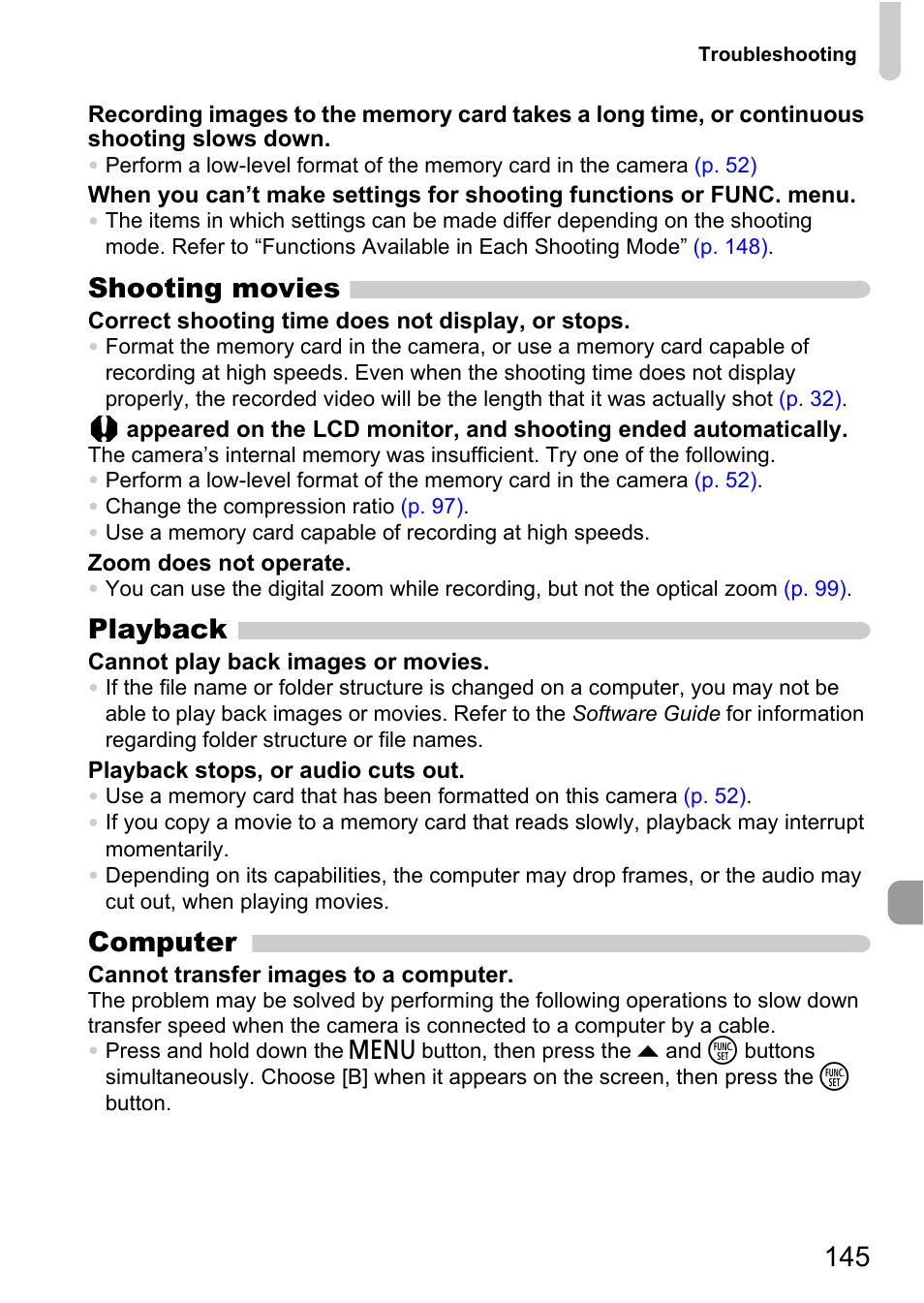 Shooting movies, Playback, Computer | Canon IXUS 120 IS User Manual | Page 145 / 161