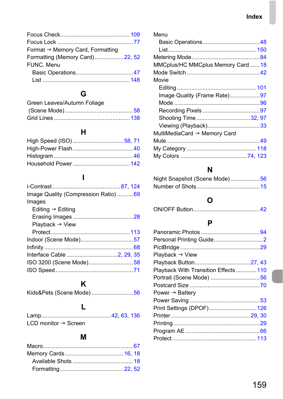 Canon IXUS 120 IS User Manual | Page 159 / 161