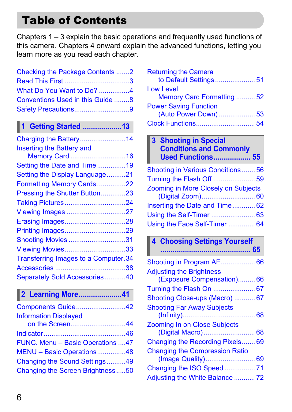 Canon IXUS 120 IS User Manual | Page 6 / 161