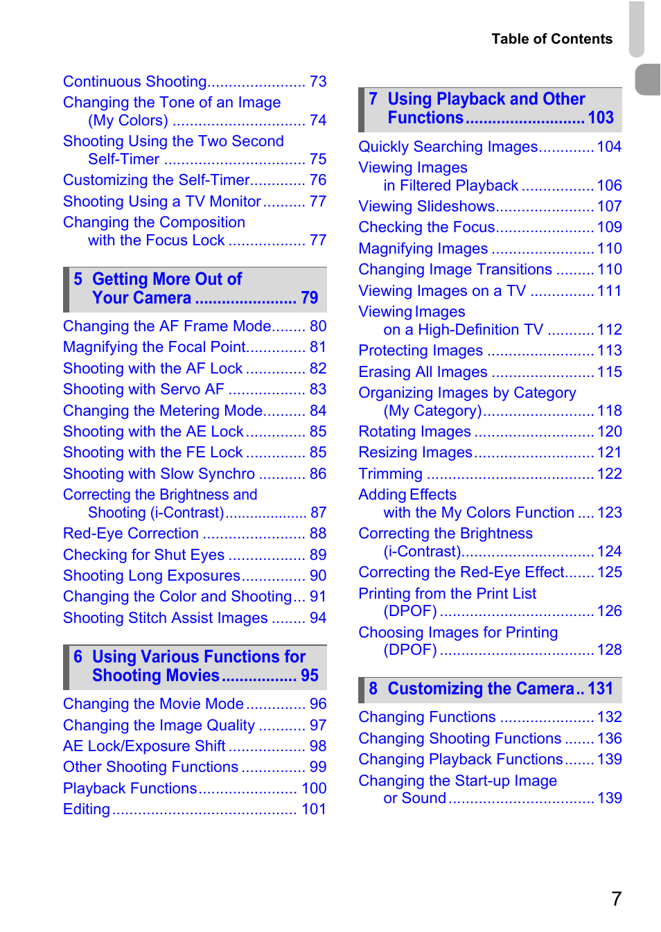 Canon IXUS 120 IS User Manual | Page 7 / 161