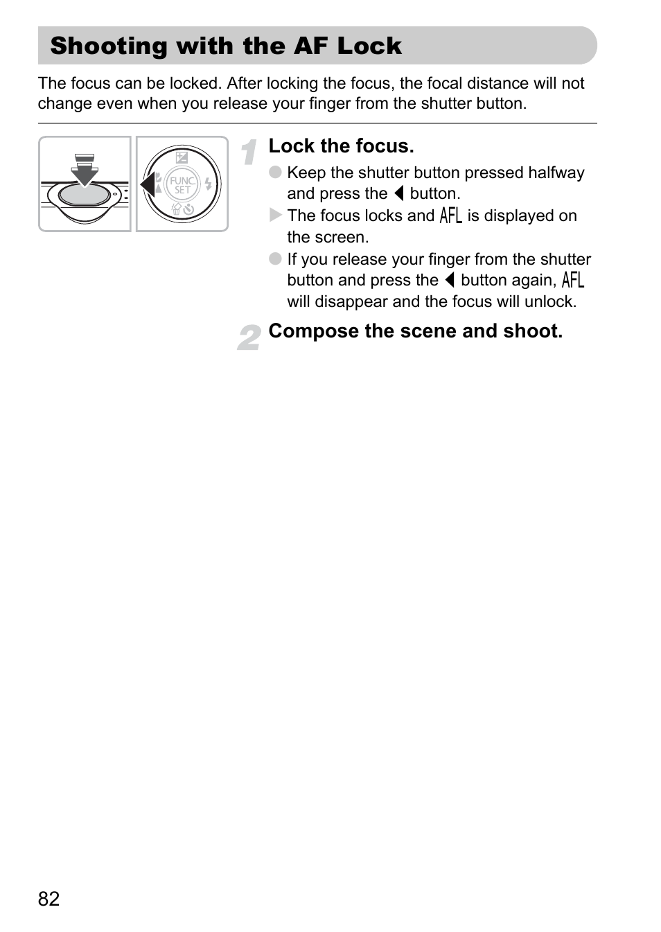 Shooting with the af lock, P. 82) | Canon IXUS 120 IS User Manual | Page 82 / 161