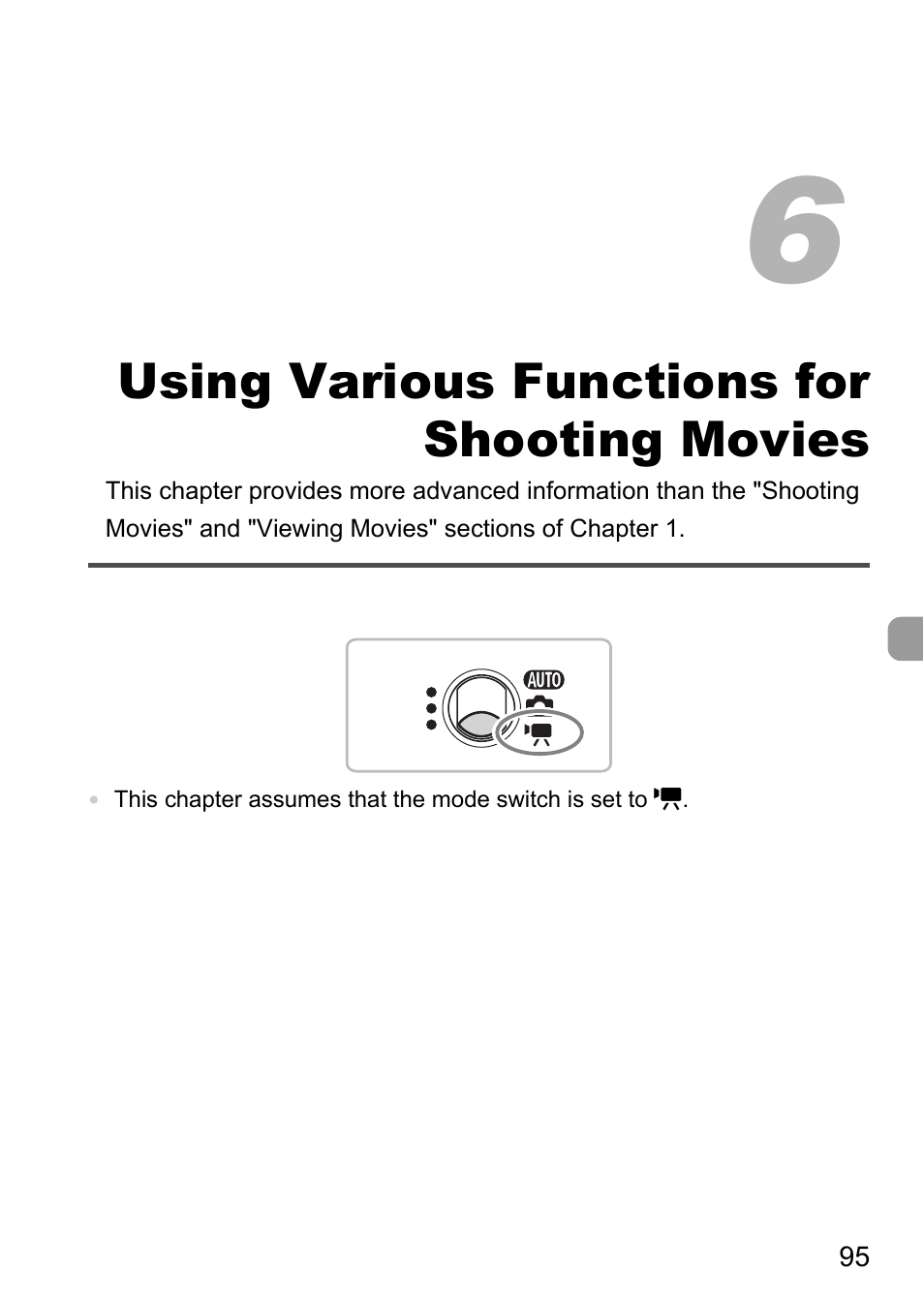 6 using various functions for shooting movies, 6 using various functions for, Shooting movies | Canon IXUS 120 IS User Manual | Page 95 / 161