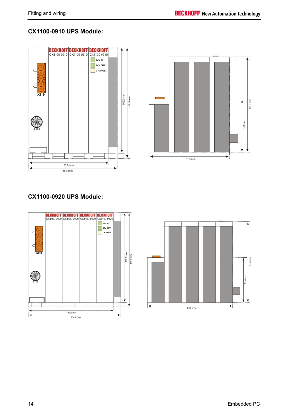 BECKHOFF CX1100-09xx UPS User Manual | Page 16 / 44