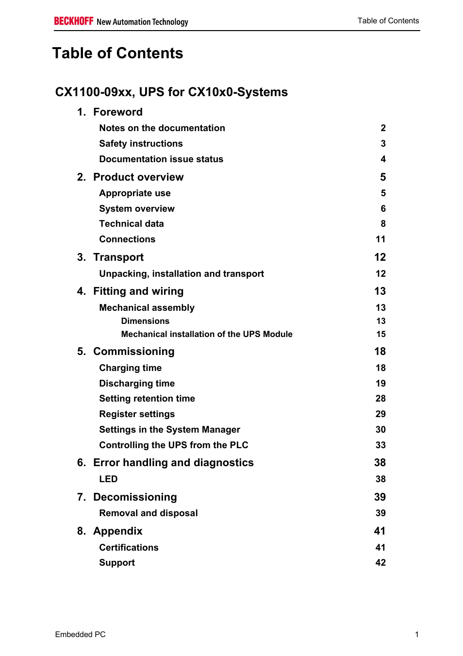 BECKHOFF CX1100-09xx UPS User Manual | Page 3 / 44