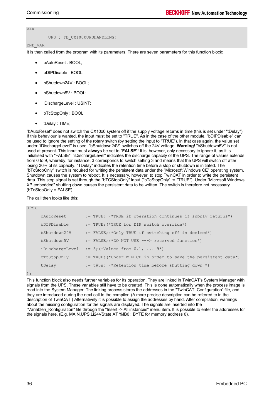 BECKHOFF CX1100-09xx UPS User Manual | Page 38 / 44