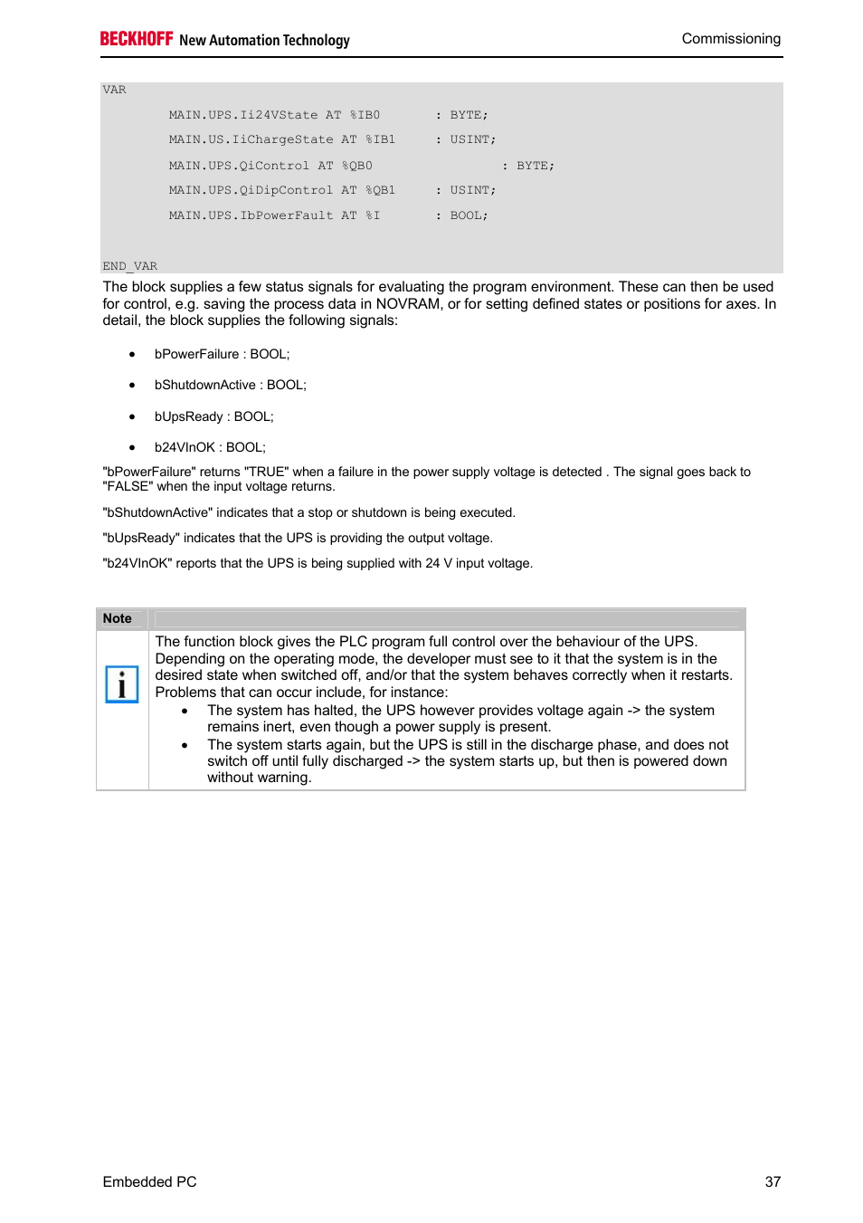 BECKHOFF CX1100-09xx UPS User Manual | Page 39 / 44