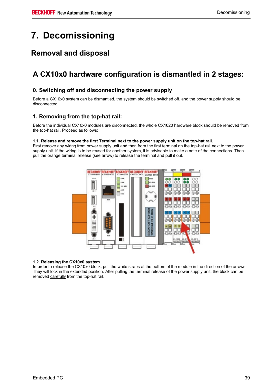 Decomissioning | BECKHOFF CX1100-09xx UPS User Manual | Page 41 / 44