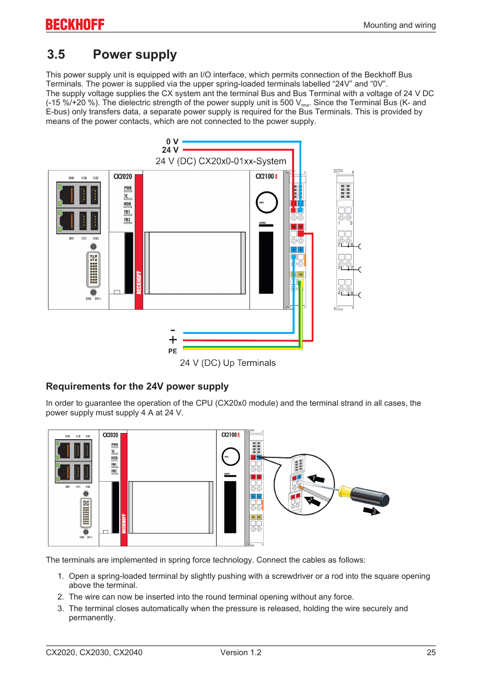 5 power supply | BECKHOFF CX2020 User Manual | Page 25 / 47