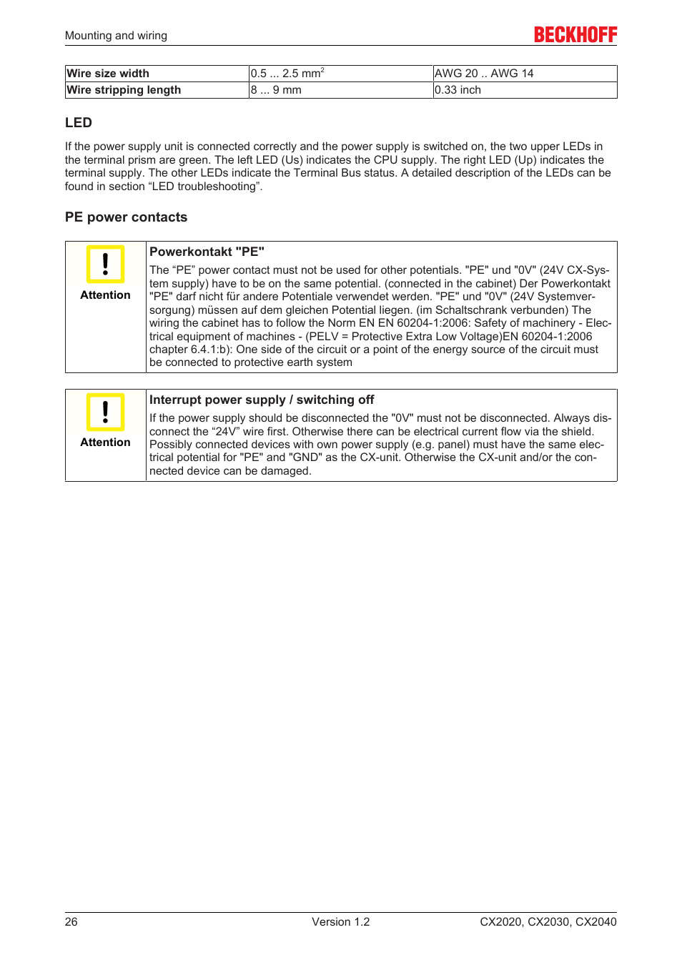 BECKHOFF CX2020 User Manual | Page 26 / 47