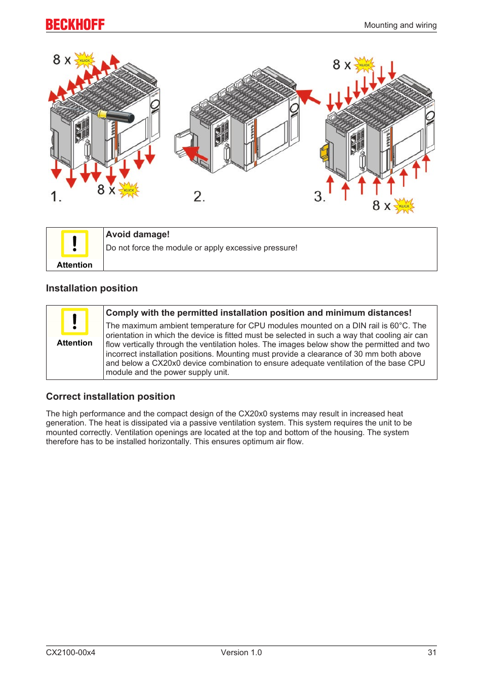 BECKHOFF CX2100­00x4 User Manual | Page 31 / 45