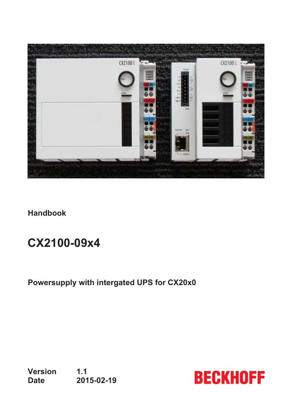 BECKHOFF CX2100­09x4 User Manual | 87 pages