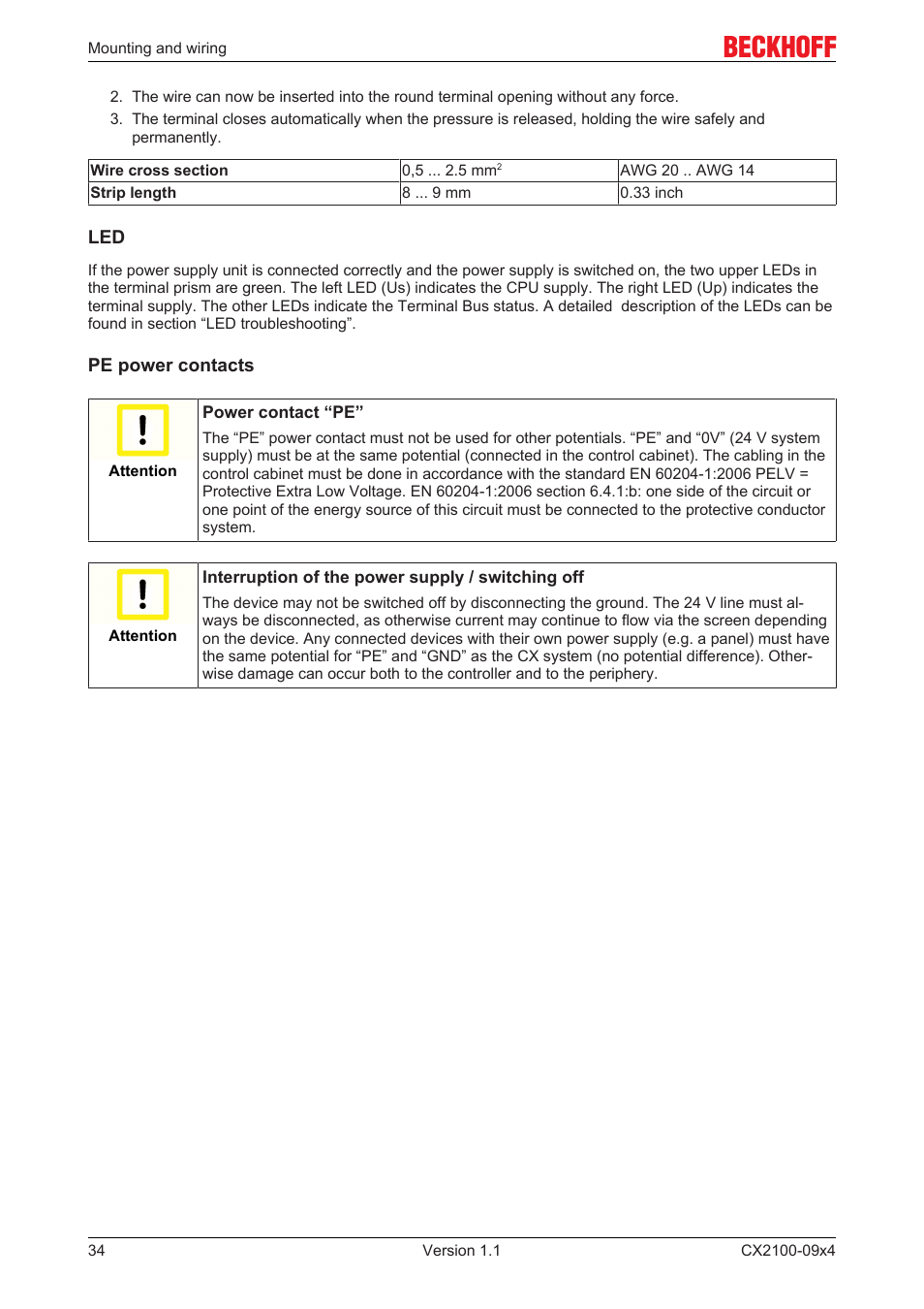 BECKHOFF CX2100­09x4 User Manual | Page 34 / 87