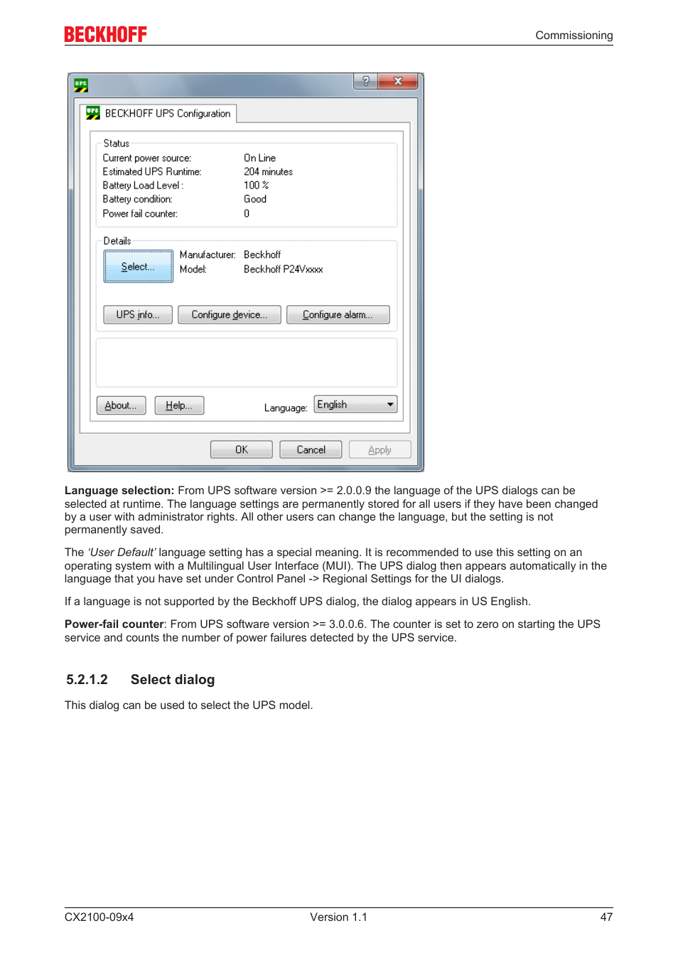 2 select dialog | BECKHOFF CX2100­09x4 User Manual | Page 47 / 87