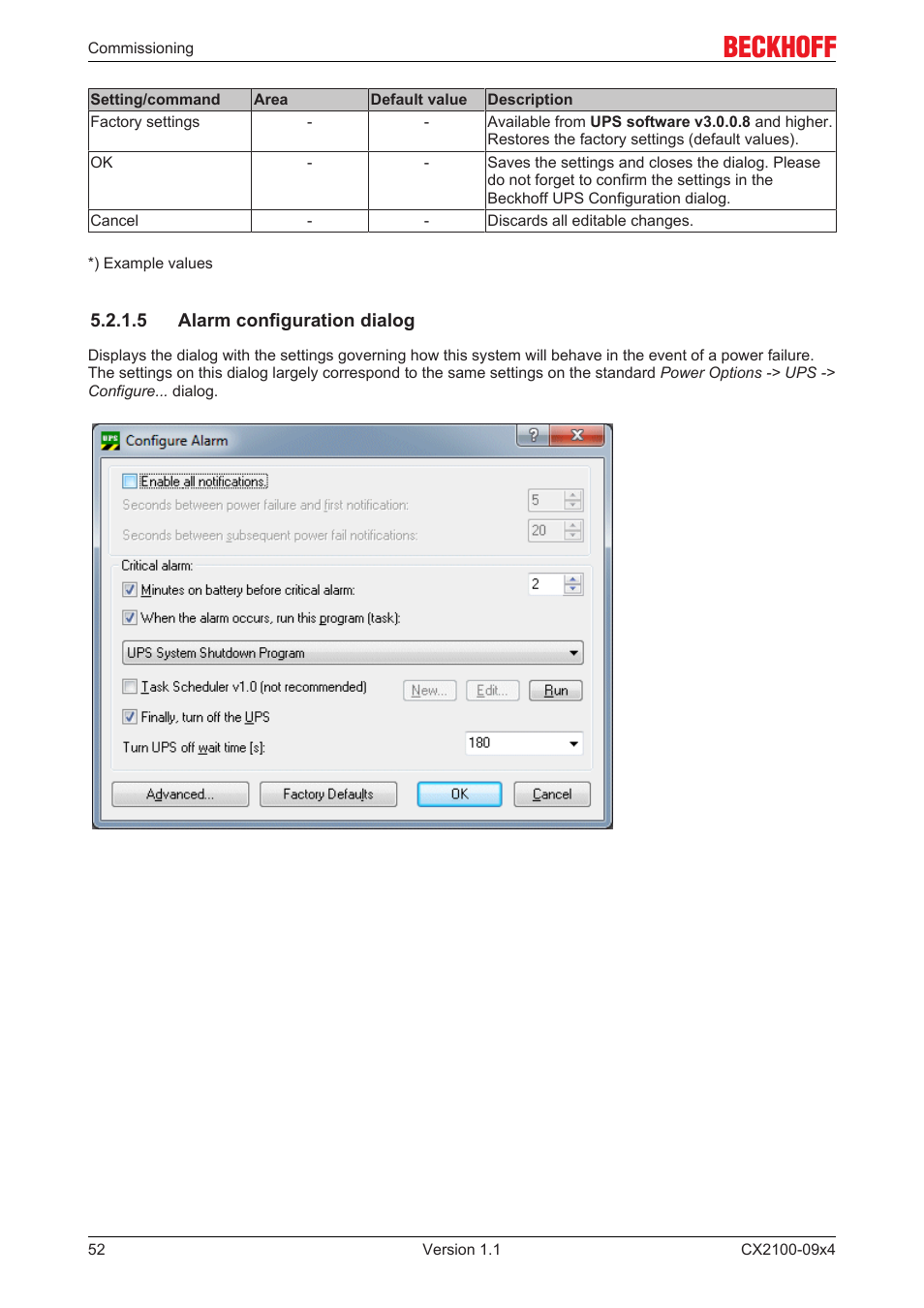 5 alarm configuration dialog | BECKHOFF CX2100­09x4 User Manual | Page 52 / 87