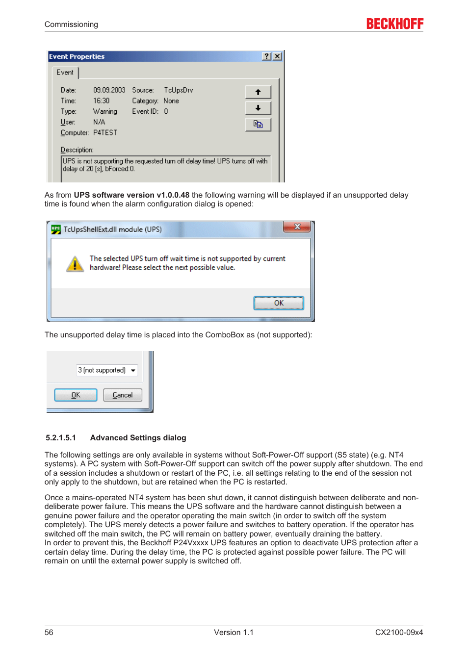 1 advanced settings dialog | BECKHOFF CX2100­09x4 User Manual | Page 56 / 87