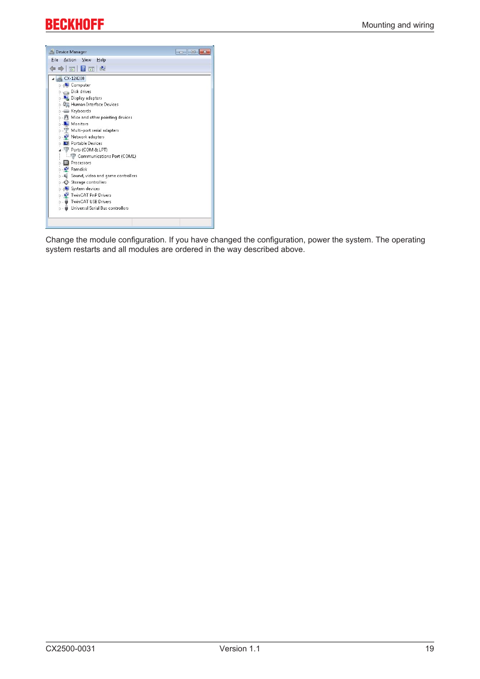 BECKHOFF CX2500­0031 User Manual | Page 19 / 27