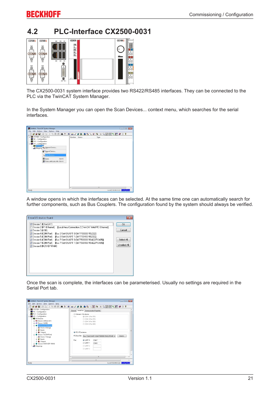 2 plc-interface cx2500-0031 | BECKHOFF CX2500­0031 User Manual | Page 21 / 27