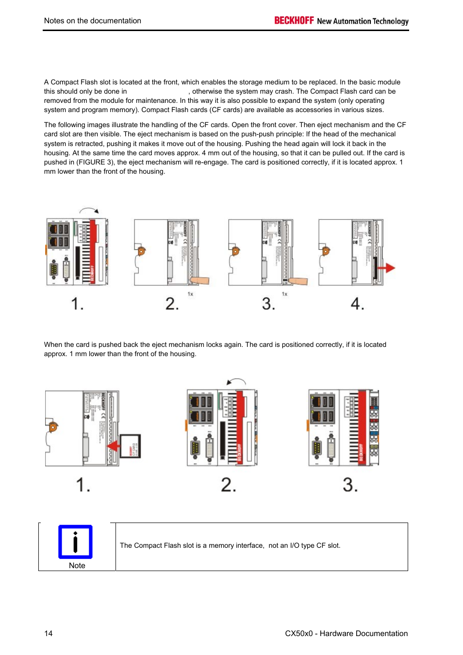 Cf slot | BECKHOFF CX50x0 User Manual | Page 16 / 77