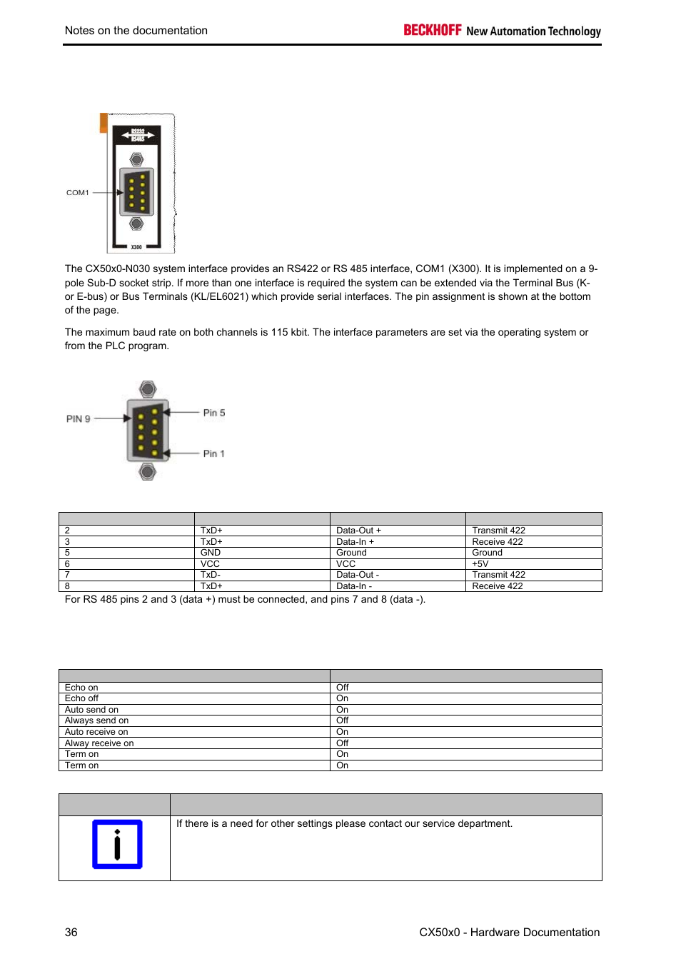 Setting of interface parameter | BECKHOFF CX50x0 User Manual | Page 38 / 77