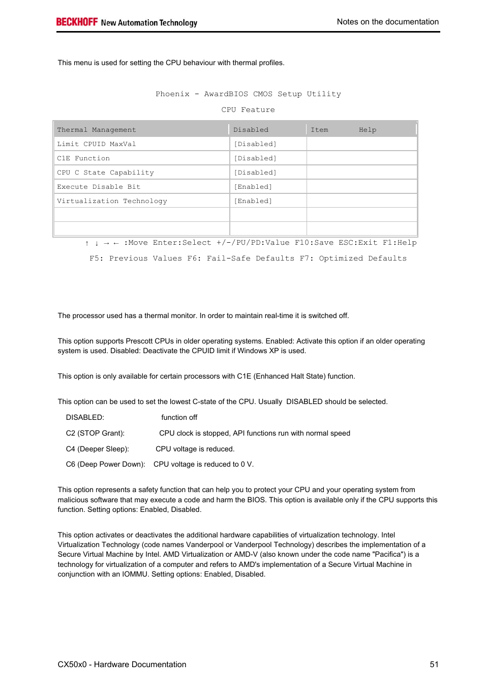 Cpu features | BECKHOFF CX50x0 User Manual | Page 53 / 77