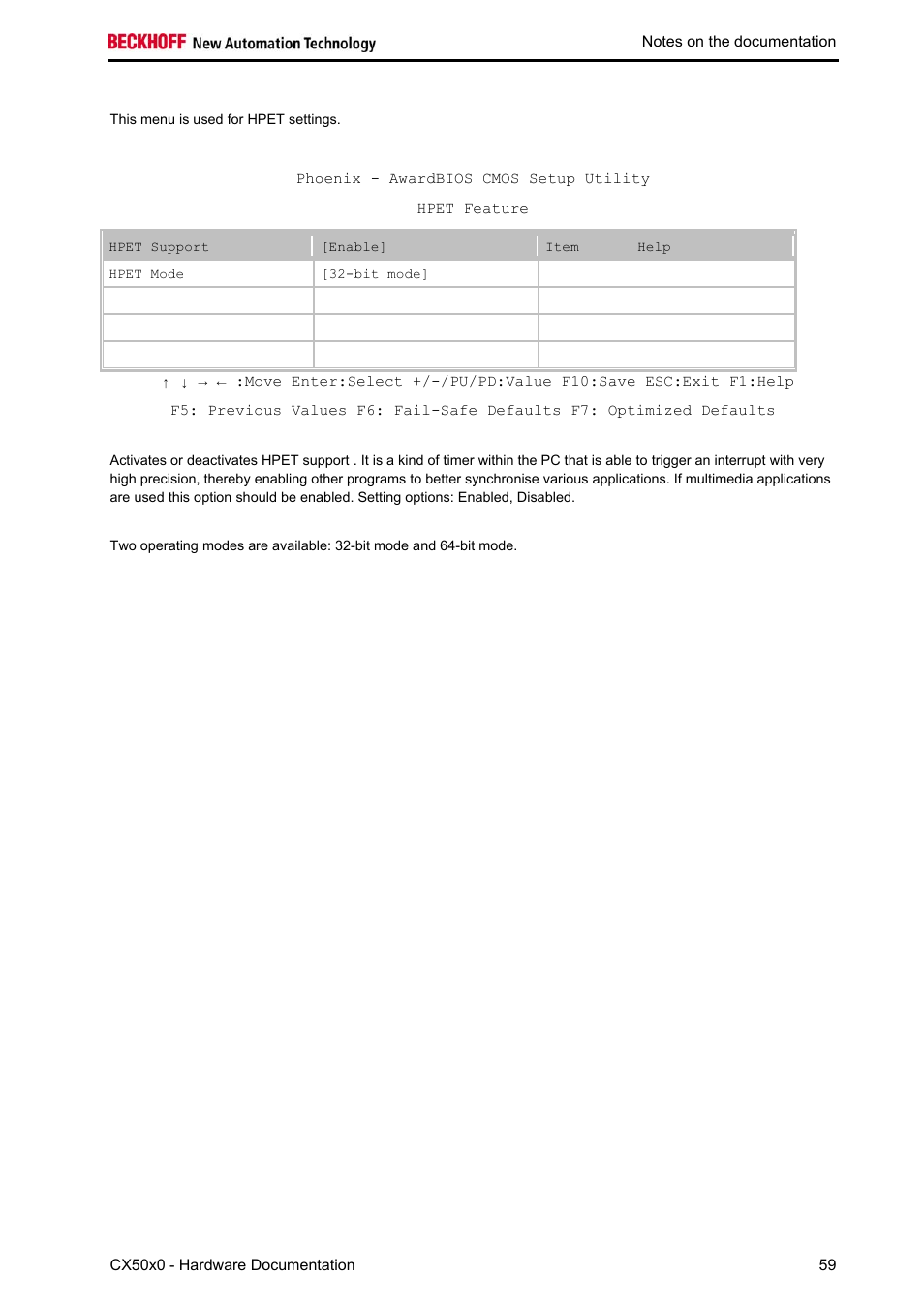 Hpet power management | BECKHOFF CX50x0 User Manual | Page 61 / 77