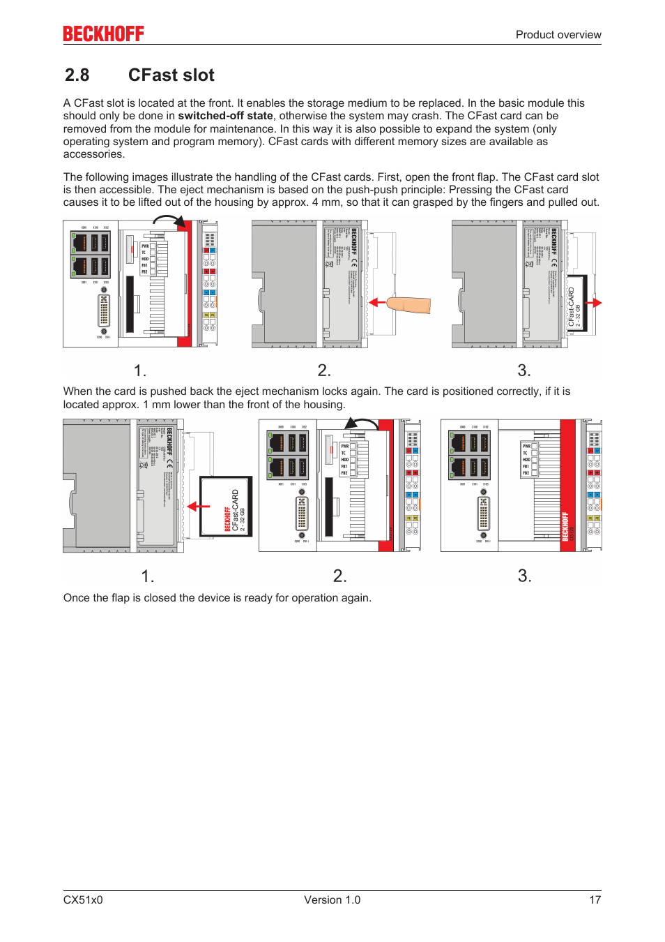 8 cfast slot | BECKHOFF CX51x0 User Manual | Page 17 / 87