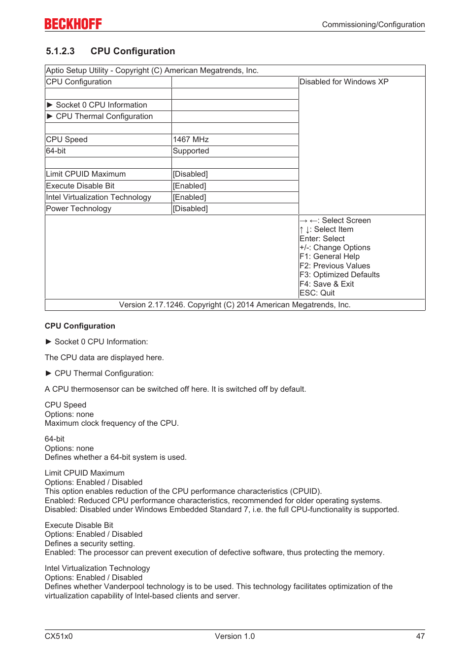 3 cpu configuration | BECKHOFF CX51x0 User Manual | Page 47 / 87