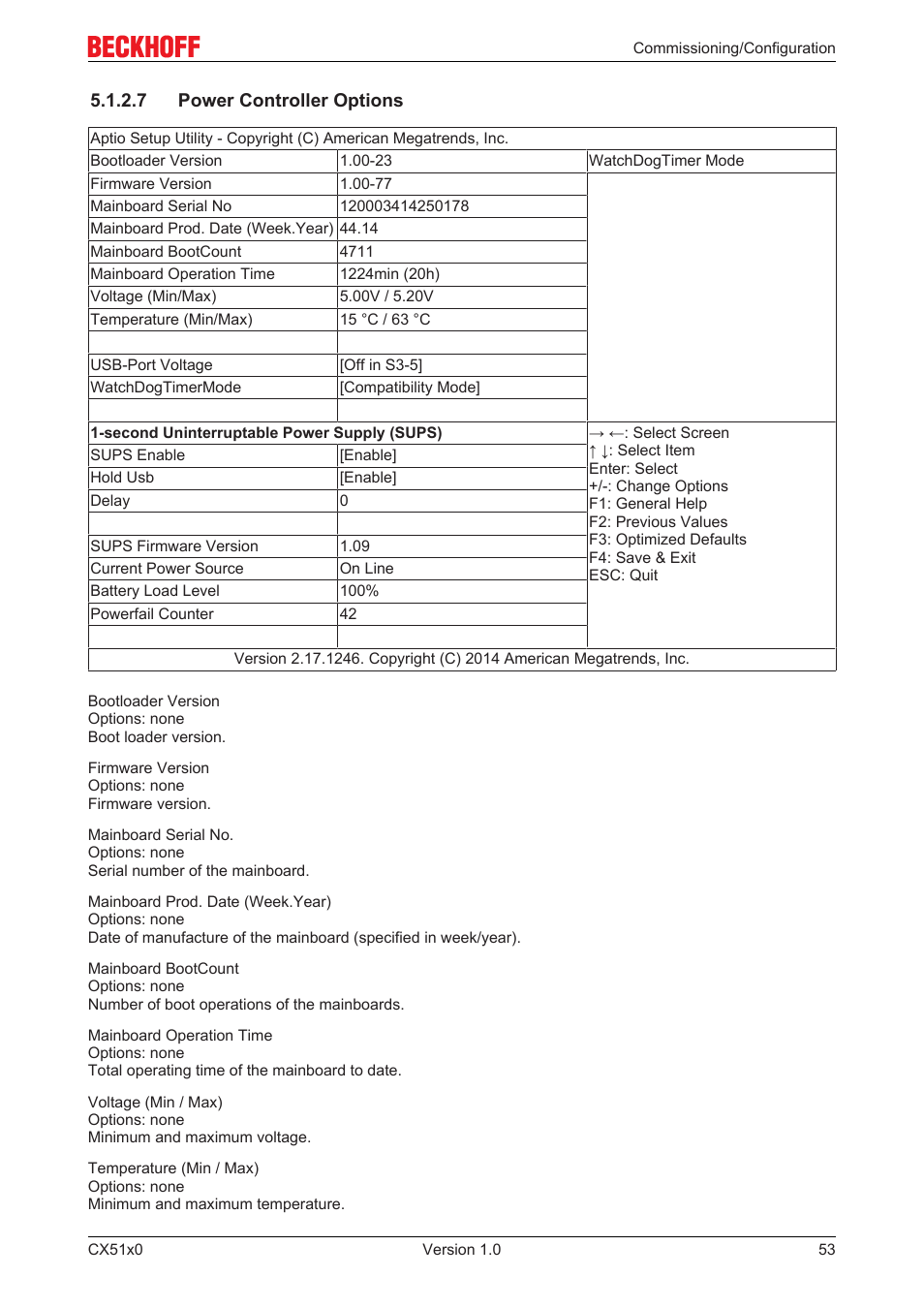 7 power controller options | BECKHOFF CX51x0 User Manual | Page 53 / 87