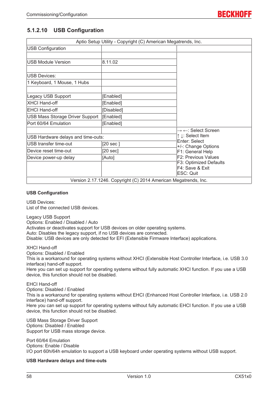 10 usb configuration | BECKHOFF CX51x0 User Manual | Page 58 / 87