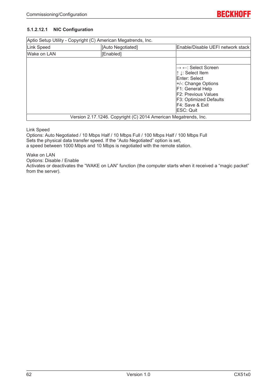 1 nic configuration | BECKHOFF CX51x0 User Manual | Page 62 / 87