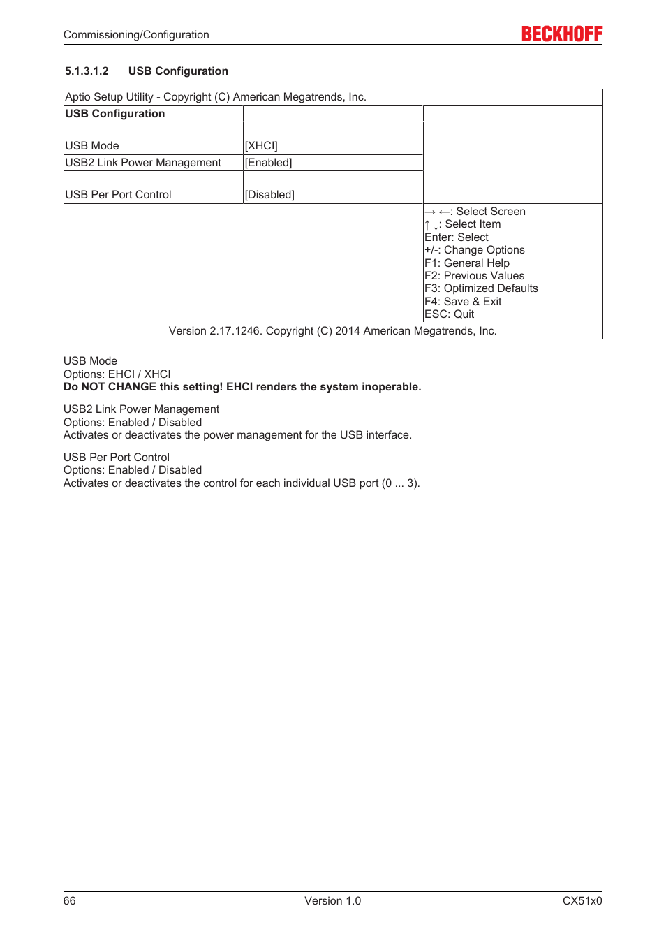 2 usb configuration | BECKHOFF CX51x0 User Manual | Page 66 / 87