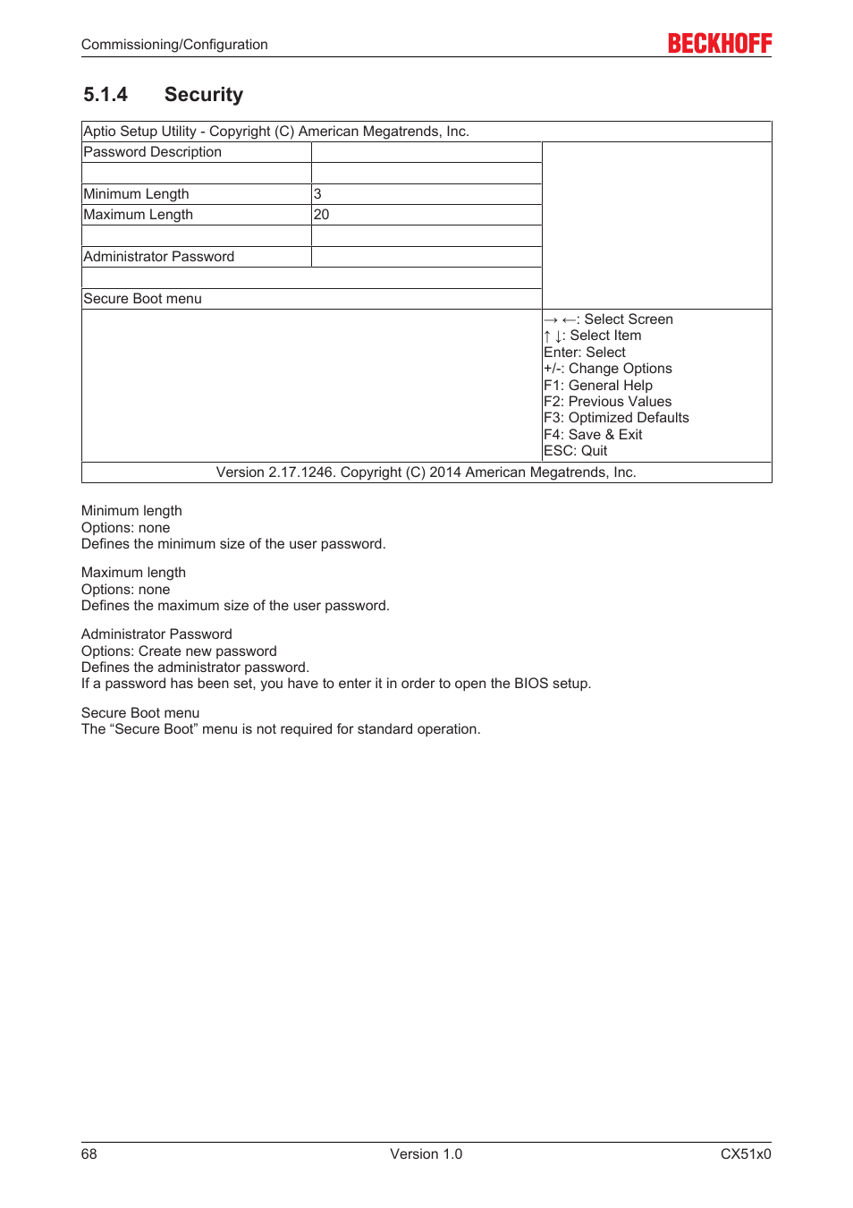 4 security | BECKHOFF CX51x0 User Manual | Page 68 / 87