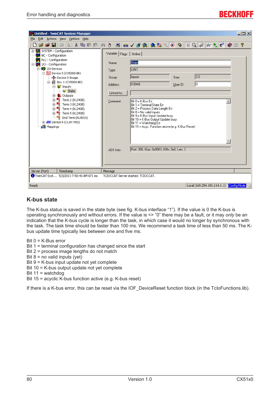 BECKHOFF CX51x0 User Manual | Page 80 / 87