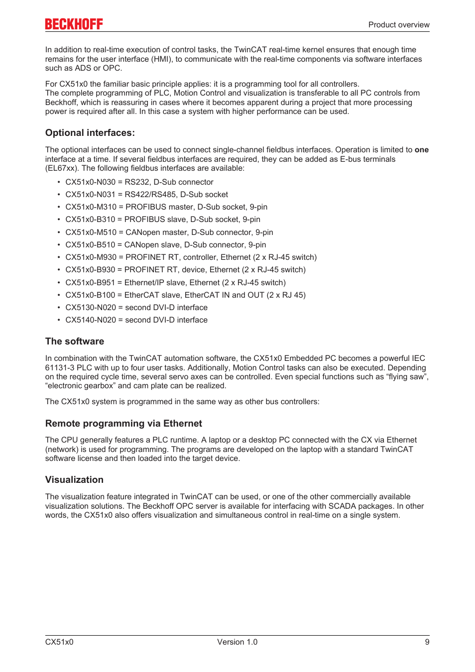 BECKHOFF CX51x0 User Manual | Page 9 / 87