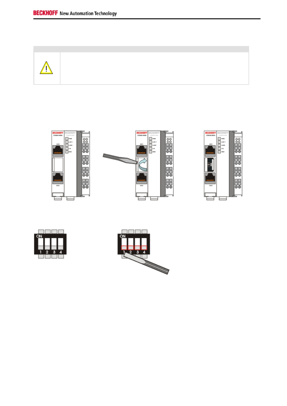 Dip switch settings | BECKHOFF CX9000 User Manual | Page 23 / 61