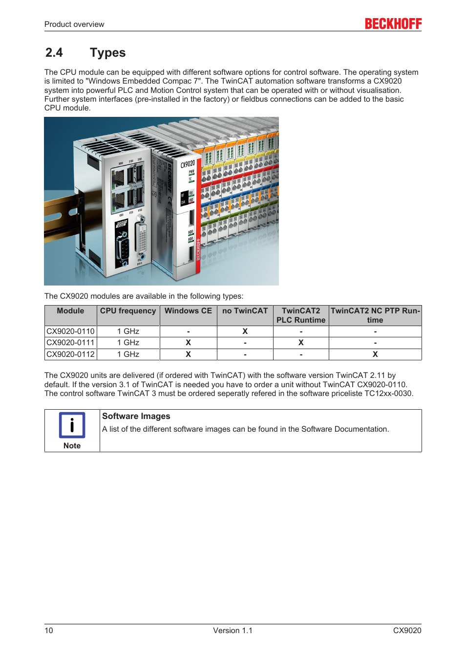 4 types | BECKHOFF CX9020 User Manual | Page 10 / 48