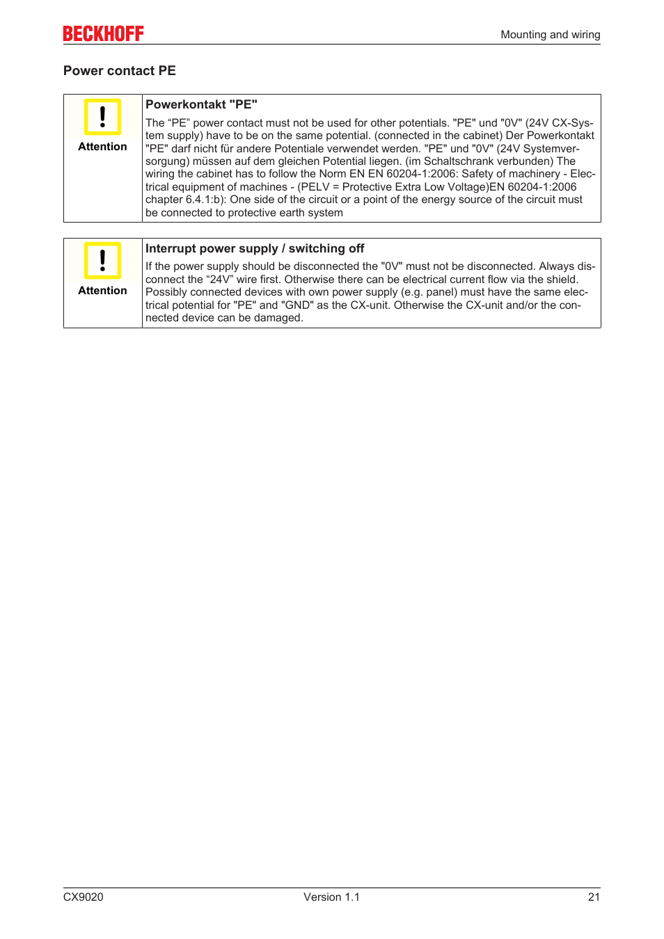 BECKHOFF CX9020 User Manual | Page 21 / 48