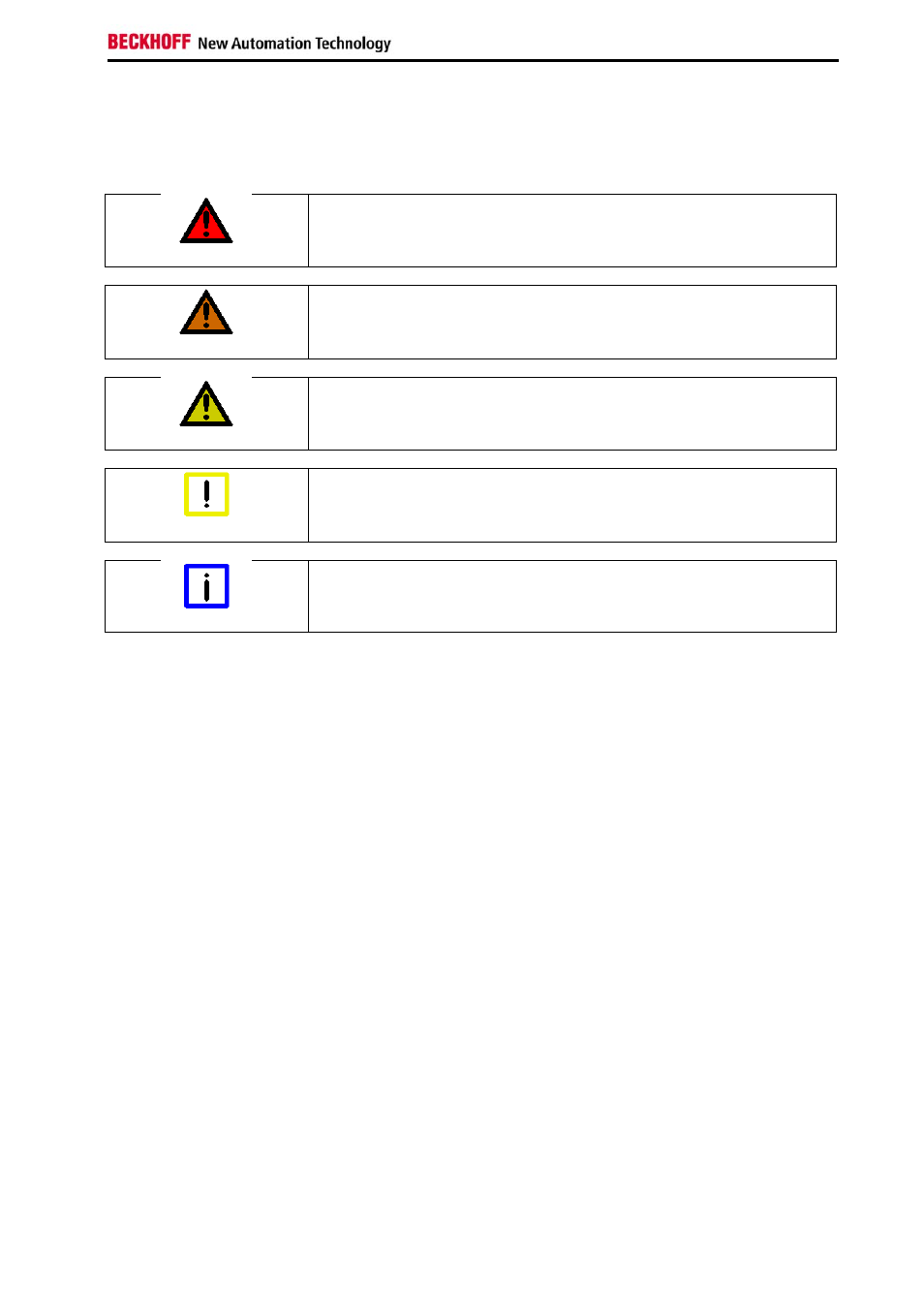 Description of safety symbols | BECKHOFF C9900-P208 User Manual | Page 5 / 20