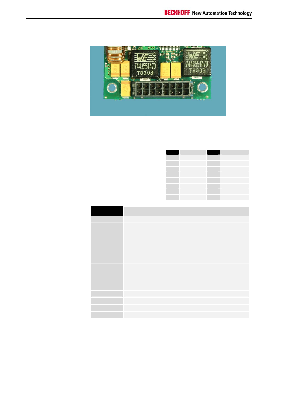 Connection with the motherboard, Pin assignment | BECKHOFF C9900-P223 User Manual | Page 10 / 17