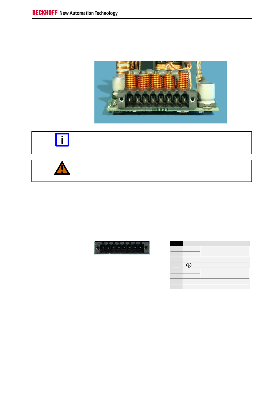 Connection with the industrial pc, Pin assignment of the connector | BECKHOFF C9900-P223 User Manual | Page 11 / 17