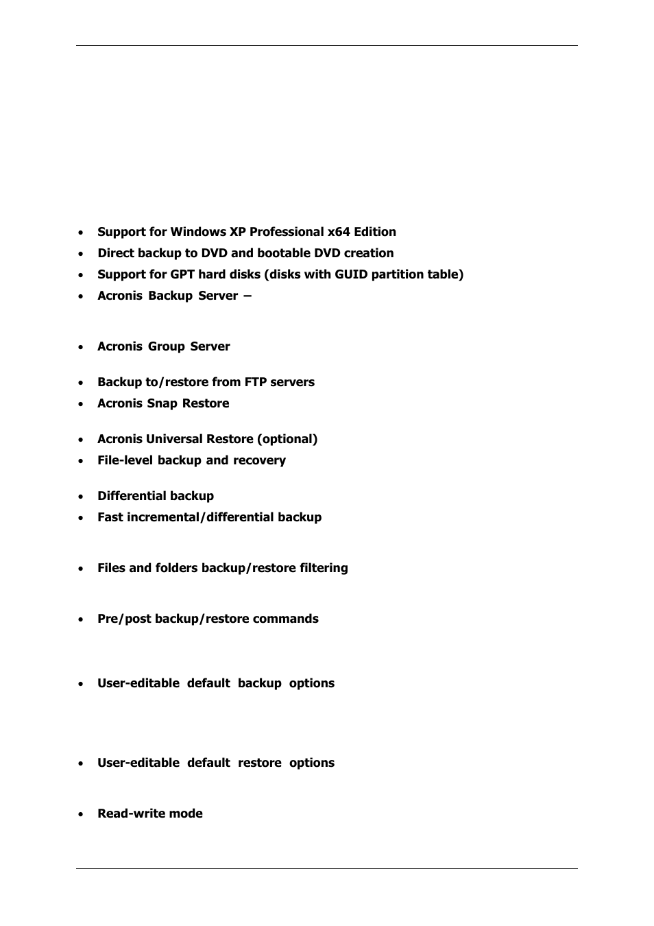 4 new in acronis true image 9.1 workstation | Acronis True Image 9.1 Enterprise Server - User Guide User Manual | Page 10 / 115