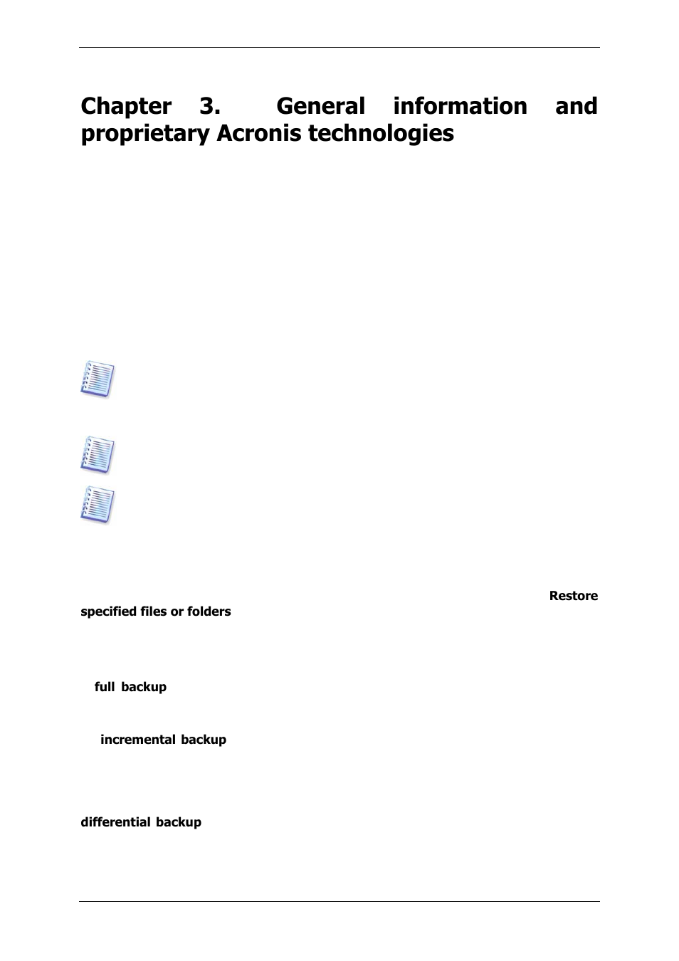 2 full, incremental and differential backups | Acronis True Image 9.1 Enterprise Server - User Guide User Manual | Page 19 / 115