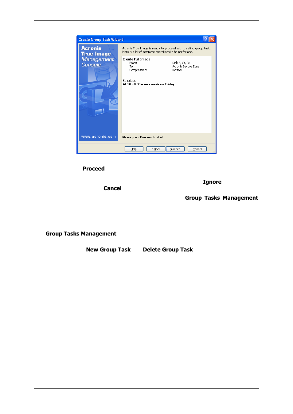 3 group tasks management | Acronis True Image 9.1 Enterprise Server - User Guide User Manual | Page 35 / 115