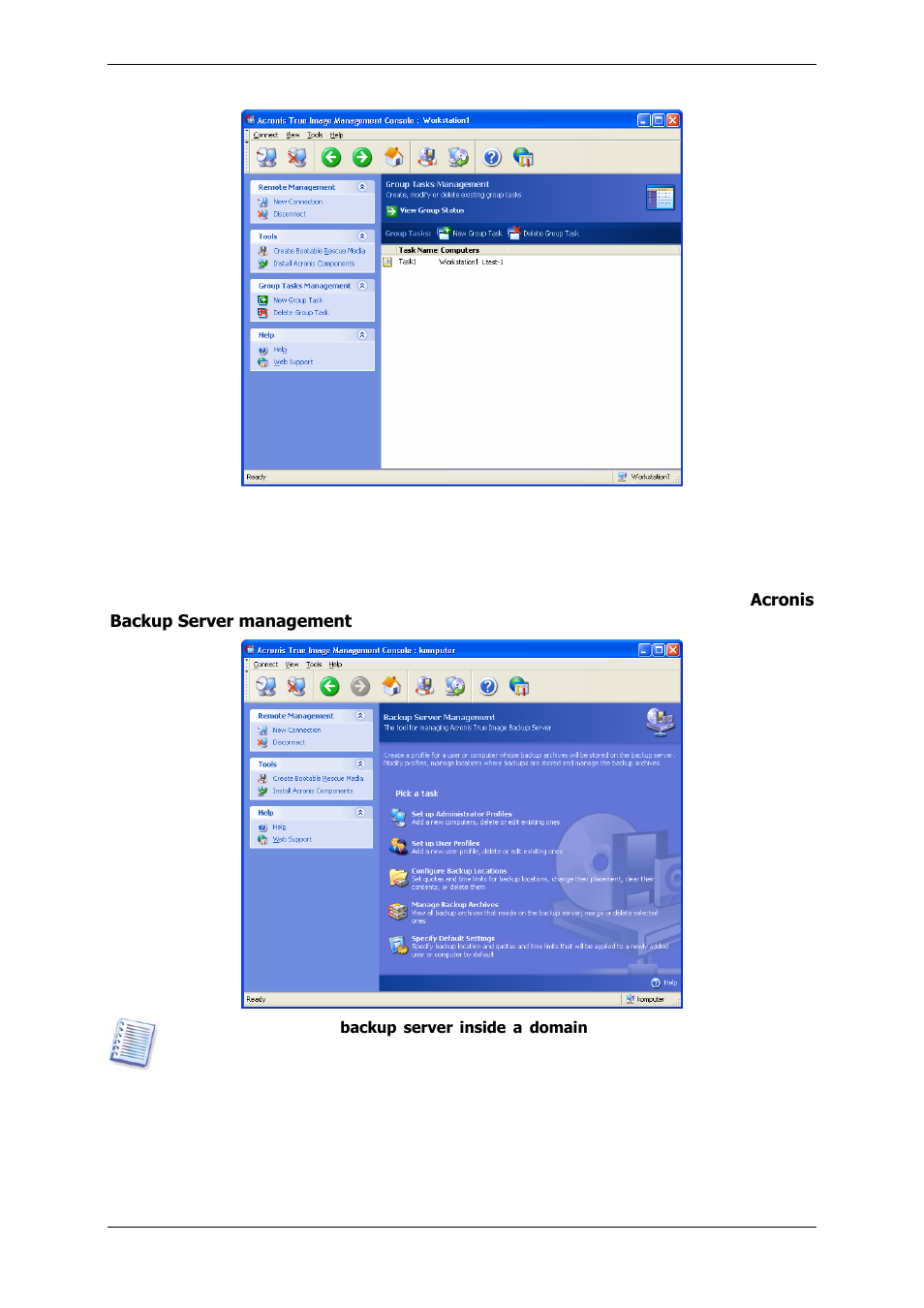 5 managing backup server | Acronis True Image 9.1 Enterprise Server - User Guide User Manual | Page 36 / 115