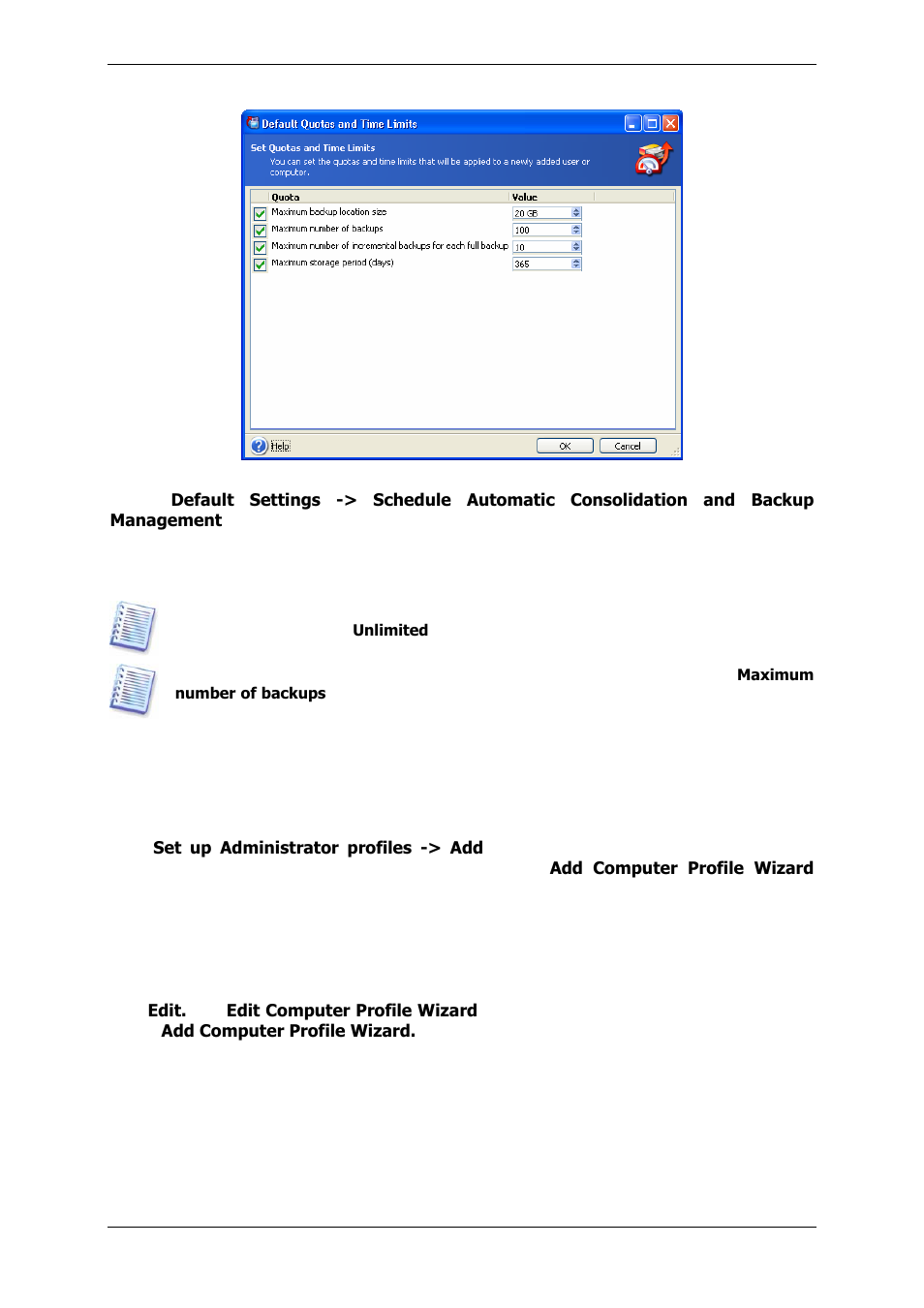 2 set up administrator profiles | Acronis True Image 9.1 Enterprise Server - User Guide User Manual | Page 38 / 115