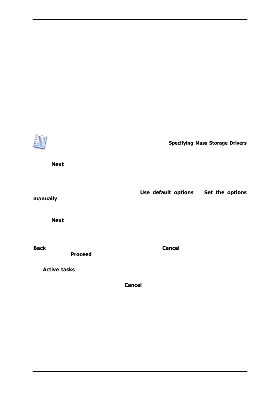 12 setting restore options, 13 restoration summary and executing restoration, Restoration summary and executing restoration | Acronis True Image 9.1 Enterprise Server - User Guide User Manual | Page 68 / 115