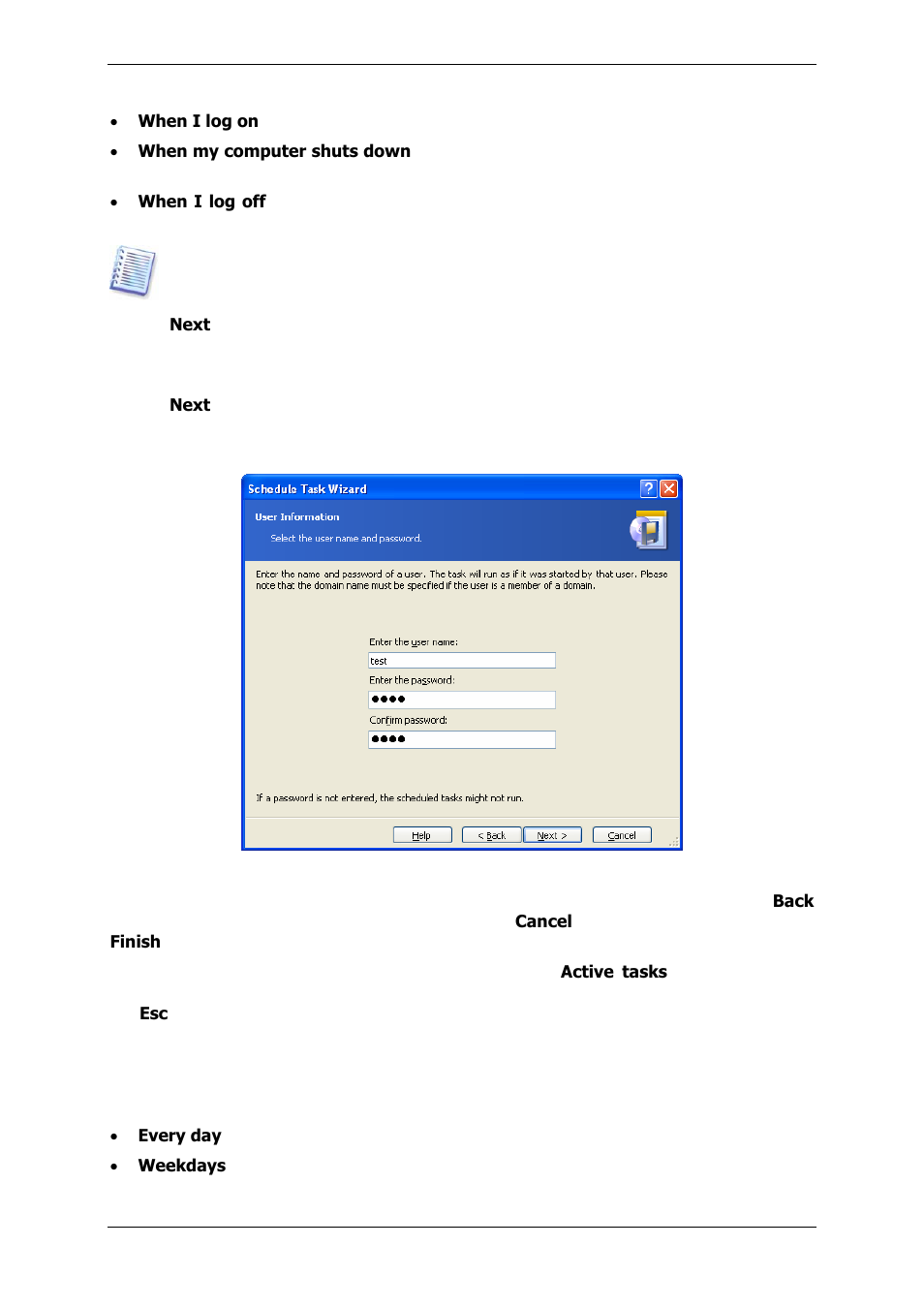1 setting up daily execution | Acronis True Image 9.1 Enterprise Server - User Guide User Manual | Page 73 / 115
