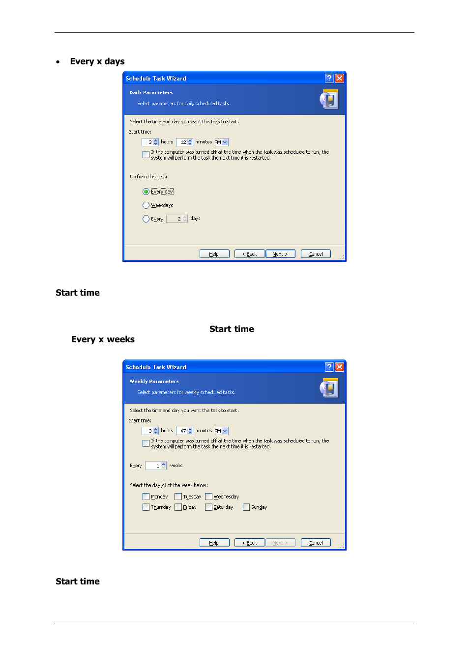 2 setting up weekly execution | Acronis True Image 9.1 Enterprise Server - User Guide User Manual | Page 74 / 115
