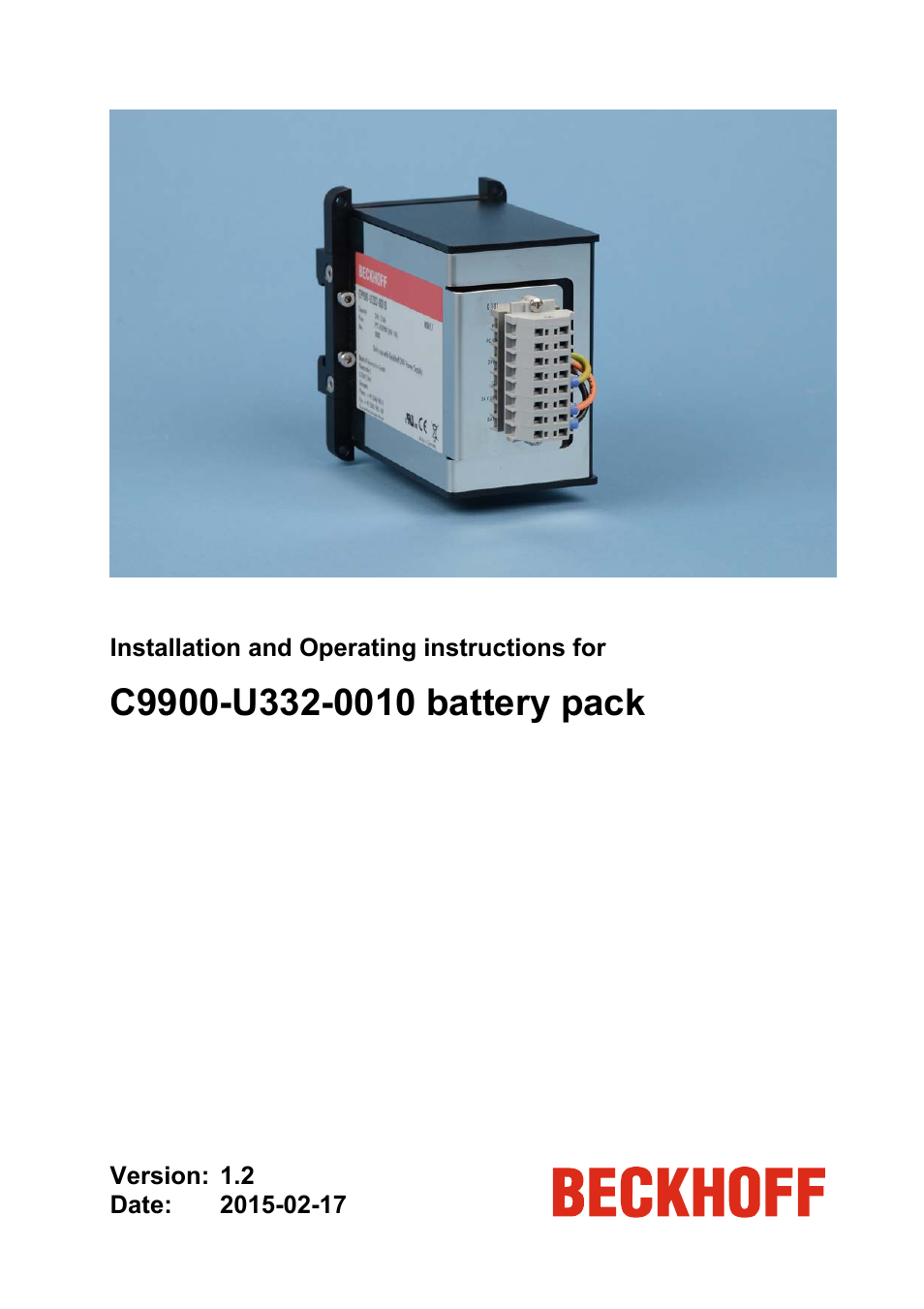 BECKHOFF C9900-U332-0010 User Manual | 19 pages