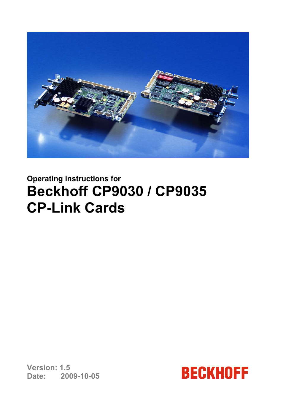 BECKHOFF CP9030 User Manual | 39 pages